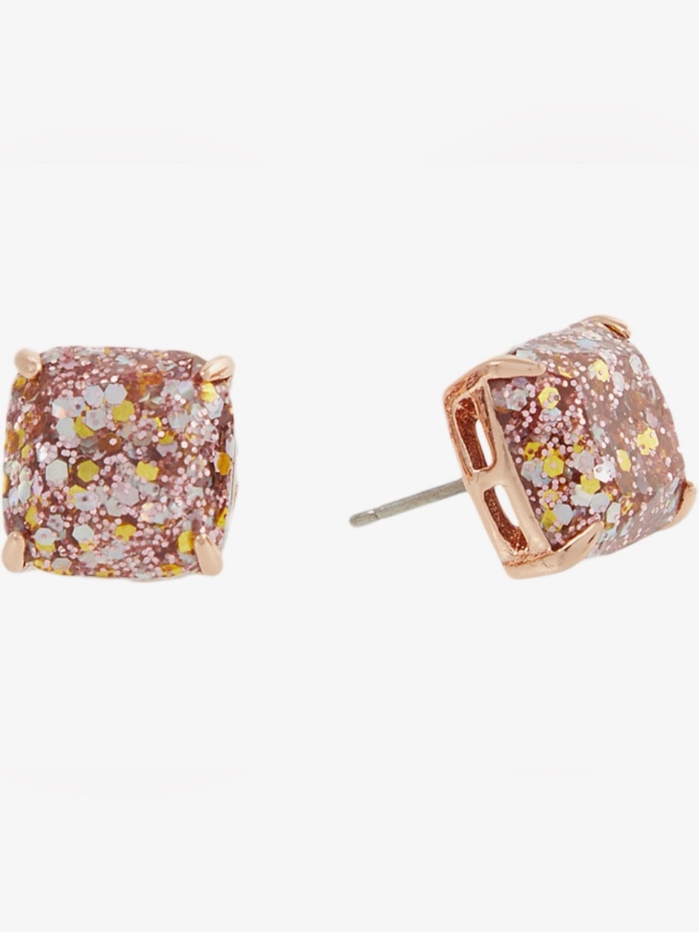 Kate Spade Rose Gold Glitter Earrings Studs